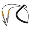 Black Coiled Cord 2mm with Double Alligator Clip Claw Anti-Static ESD Grounding Cable