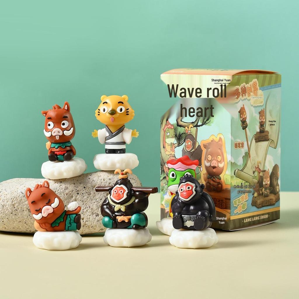 Langlang Mountain Little Monster Figurine - Cartoon Anime Blind Box Ornament.