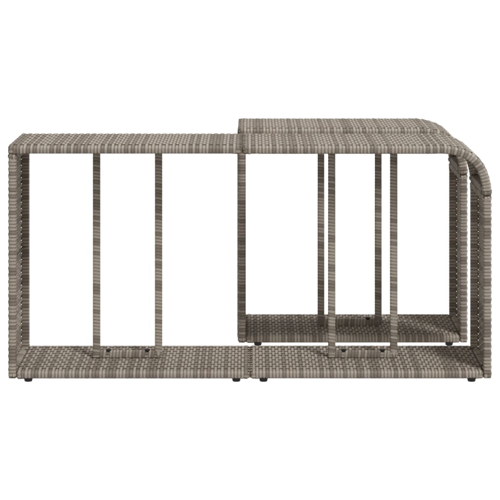 Outdoor Shelf Set 2 pcs Grey Poly Rattan