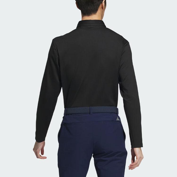 Adidas Рубашка поло Aeroready Core с сплошным логотипом для гольфа, поло с длинным рукавом, мужские топы, черный цвет IA2713