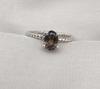 Handmade Smoky Quartz Ring: 925 Sterling Silver Twisted Band, Boho Jewelry