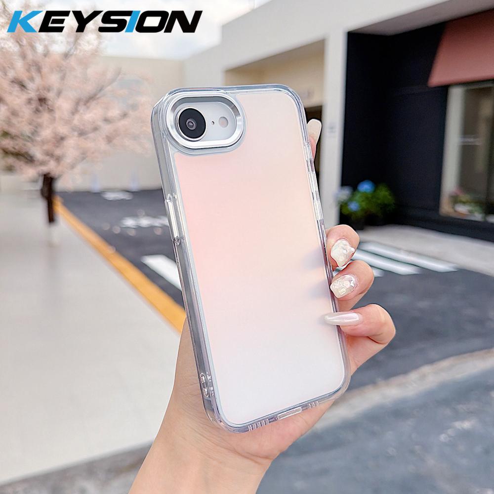 KEYSION Модный Лазерный Градиентный Цветной Чехол для Телефона для iPhone 17e 16e Мягкий TPU+PC Ударопрочная Задняя Крышка для iPhone 16e 17e 2026