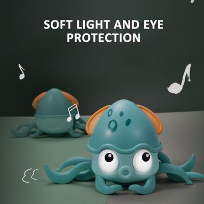 Игрушки-осьминоги для ползания со светом и музыкой, электронные игрушки-осьминоги с датчиком, функция избегания препятствий
