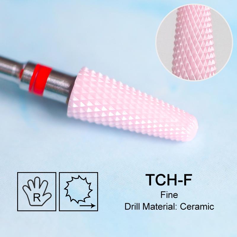 Ceramic Milling Cutter Flame Carbide Nail Drill Bits Pink Gel Remover Electric Machine Drills Polishing Peeling Nails Art Tools