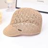 Hat for Women Spring and Summer Duckbill Cap Design Hollowed Out Big Head Circumference Women's Ice Silk Hat, Bailey Hat