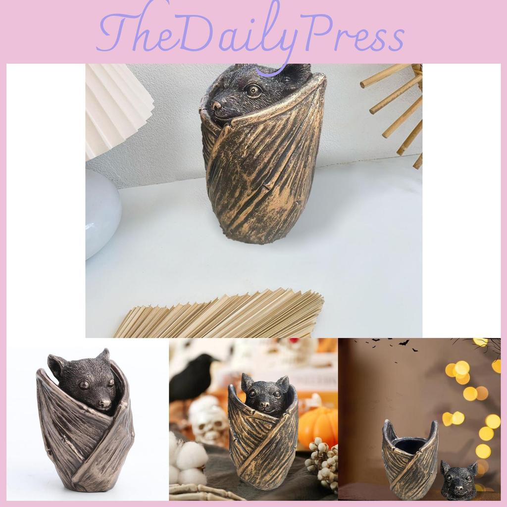 Готическая шкатулка для украшений в виде летучей мыши из смолы, подарок на Хэллоуин, органайзер для хранения украшений