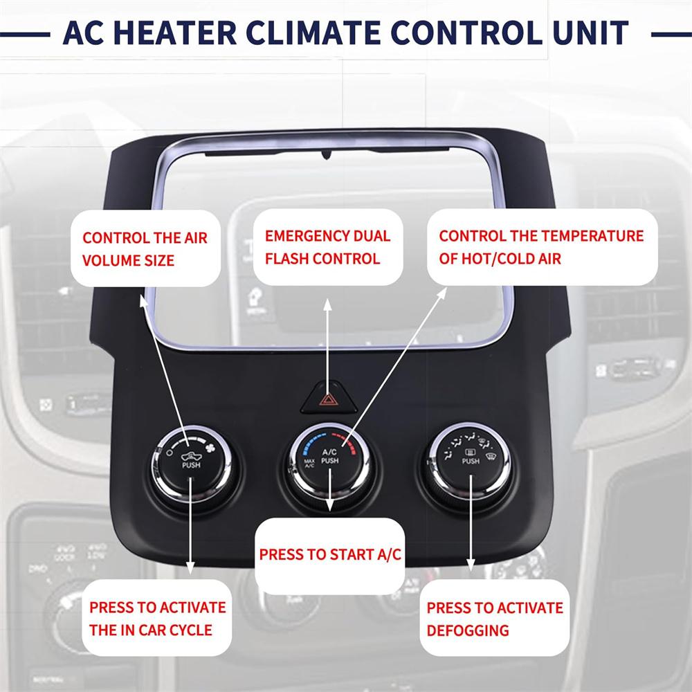 4-Gear A/C Heater Climate Control Panel For 13-18 Dodge Ram 2500 3500 68268189AA