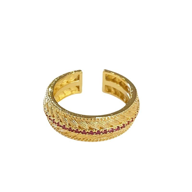 Средневековое Французское Ретро Кольцо-Ручка с Цирконами Женское Нишевый Дизайн Высококлассные Аксессуары для Любви Женские