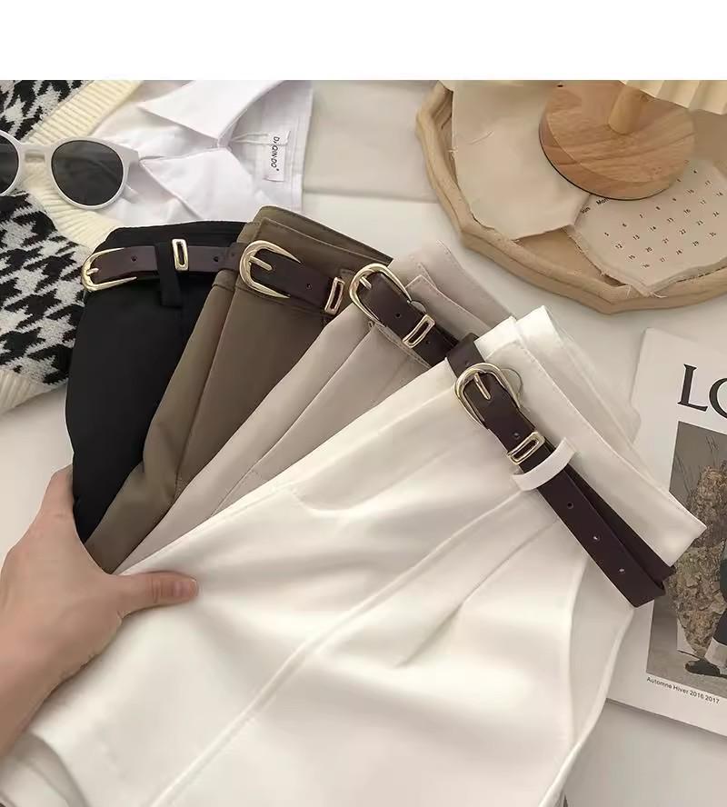 Женские шорты А-силуэта с высокой талией и широкими штанинами в стиле ретро - Весна 2025, корейский и гонконгский стиль