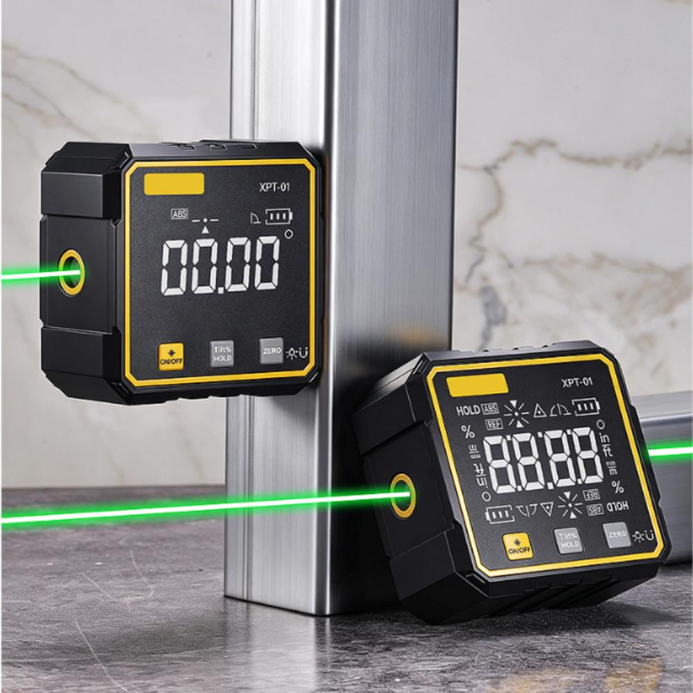 Digital Display Laser Inclinometer Four Side Magnetic Angle Gauge Slope Meter For Home Renovation