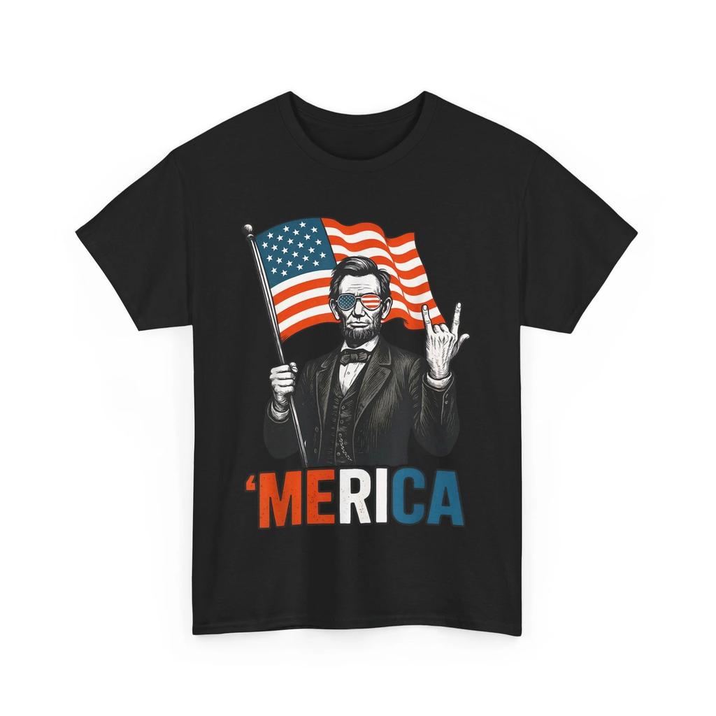 4th of July Merica Abraham Abe Lincoln American Flag Patriotic Shirt