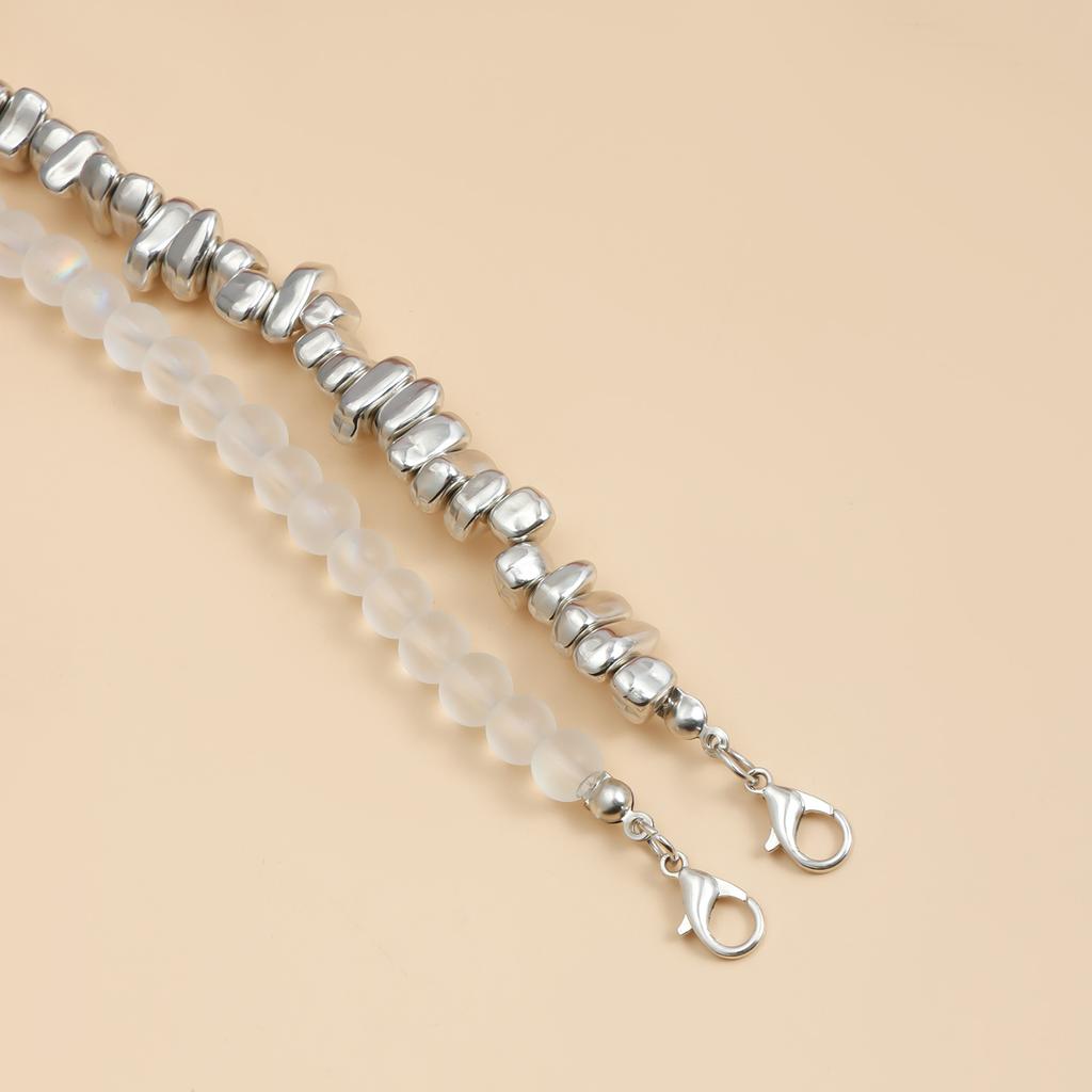 Accessories Love Zircon Double Chain Pendant Crystal Glass Beaded Necklace Festivals Gift