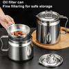 1,5/2 л Кастрюля-фильтр для масла из нержавеющей стали с корзиной для фритюра, большой емкости, сито с мелкой сеткой, жир от бекона