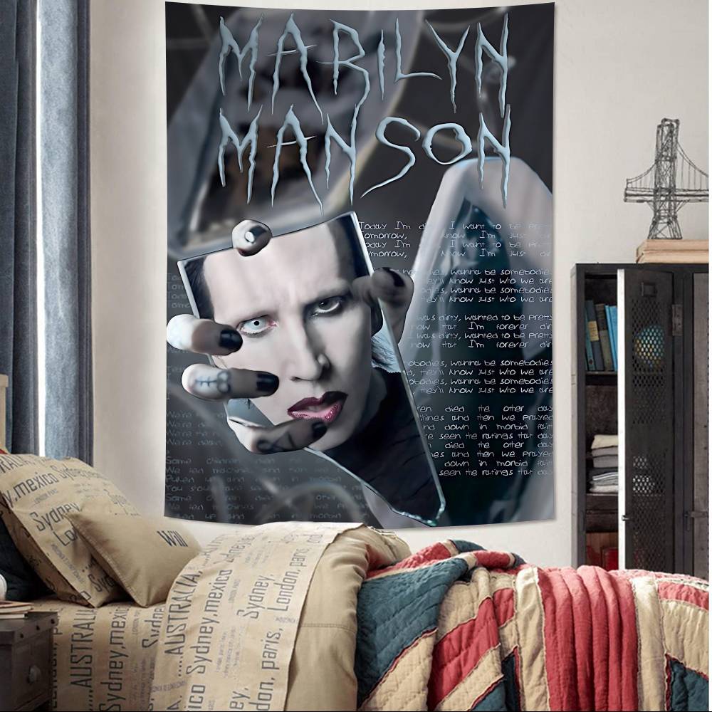MMarilyn MManson Подвесной Богемный Гобелен для Гостиной Дома Комнаты в Общежитии Декор Японский Гобелен
