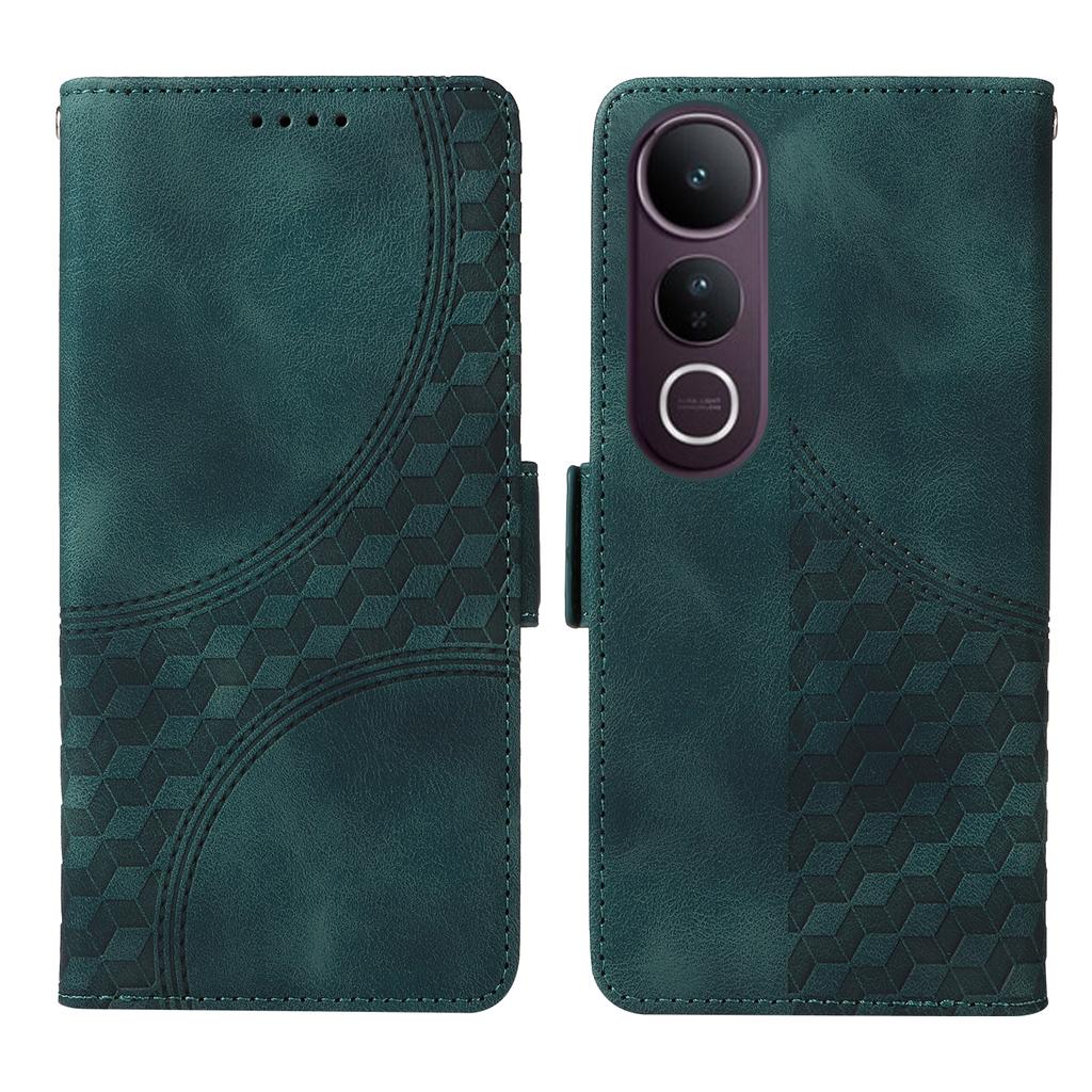 Для vivo V50 Lite 5G/vivo V50 Lite 4G Кожаные чехлы Кошелек Ромбовидный отпечаток Чехол для телефона Подставка с ремешком