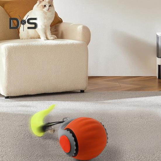 Интерактивный мяч для кошек, самокатящийся мяч для кошек с регулируемыми скоростными режимами, электрический мяч для домашних животных, активируемый касанием, для использования в помещении и на открытом воздухе