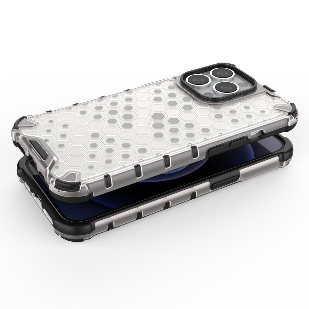 Rugged Honeycomb Case with Gel Frame for iPhone 13 Pro - Black