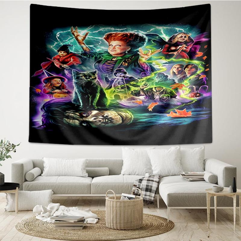 Halloween witch Tapestry Hanging for Bedroom,Livingroom, Playroom,Decor Art Room Wall Tapestry Holiday and Birthday Gifts