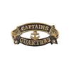 Captain's Quarters Door Plate Nautical Charm Plaque, Ship & Boat Sign, Antique Brass Finish, Maritime Decor Wall Art for Home, Office