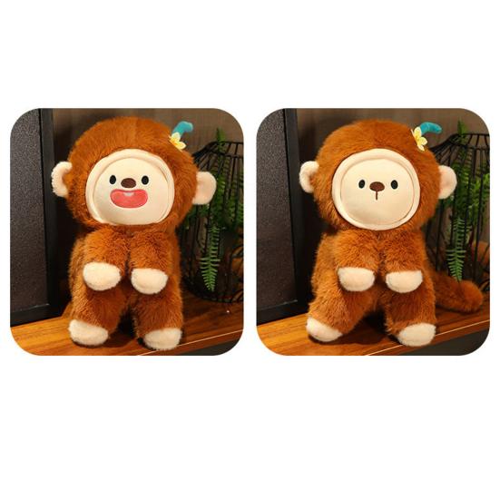 Плюшевая обезьянка, милая игрушка со съемной головой и лицом, мягкая пушистая игрушка из полипропилена, хлопка, плюшевые игрушки для детей