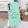 Чехол для Samsung Galaxy A16 A11 A52 A15 A14 A12 A21s A13 Мягкая накладка A05 A53 A33 A06 A04 A03 A23 A22 Милый Кот с Линией