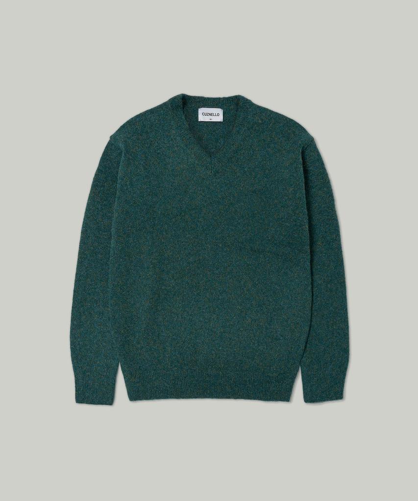 CUZNELLO Multi-Blend V-Neck Knit_Forest