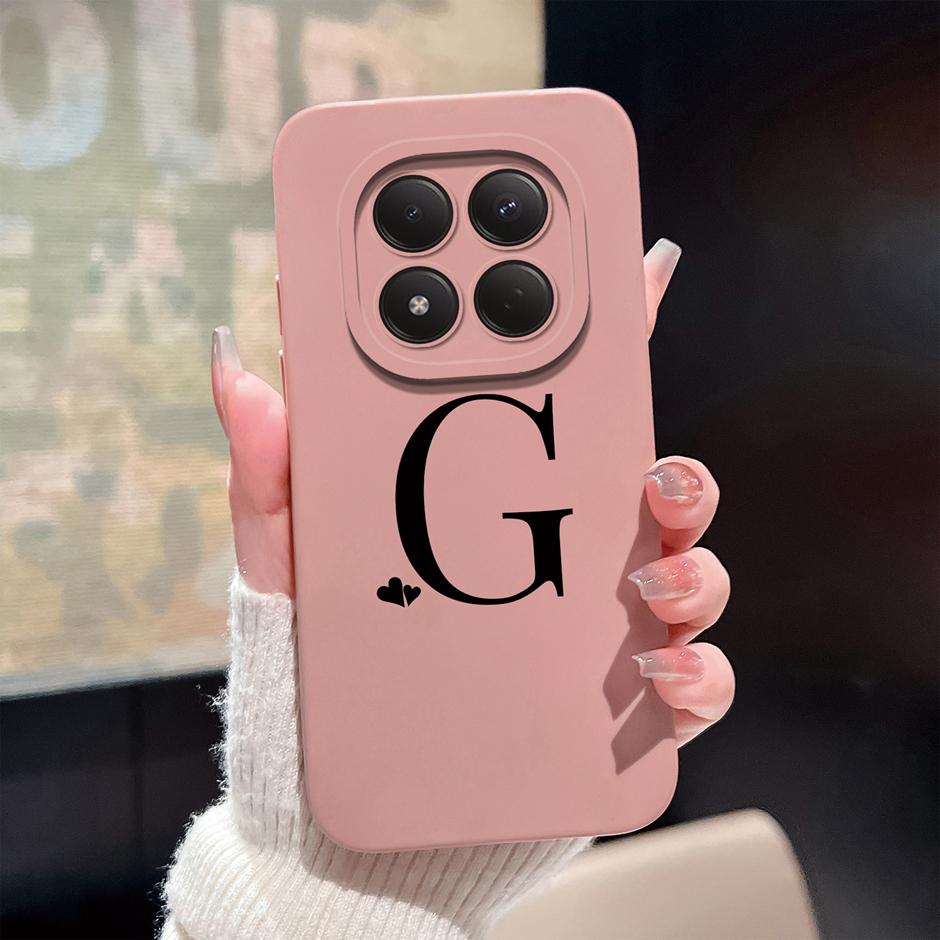 Для Redmi Note 15 Pro 4G 5G Чехлы Простота 26 Букв Ударопрочный Жидкий Силикон Чехол Для RedmiNote15 RedmiNote15Pro Fundas