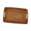 Serving Basket Tray with Handles Rattan Rectangle Large Capacity Durable Decorative Tray for Fruits Dessert Kitchen