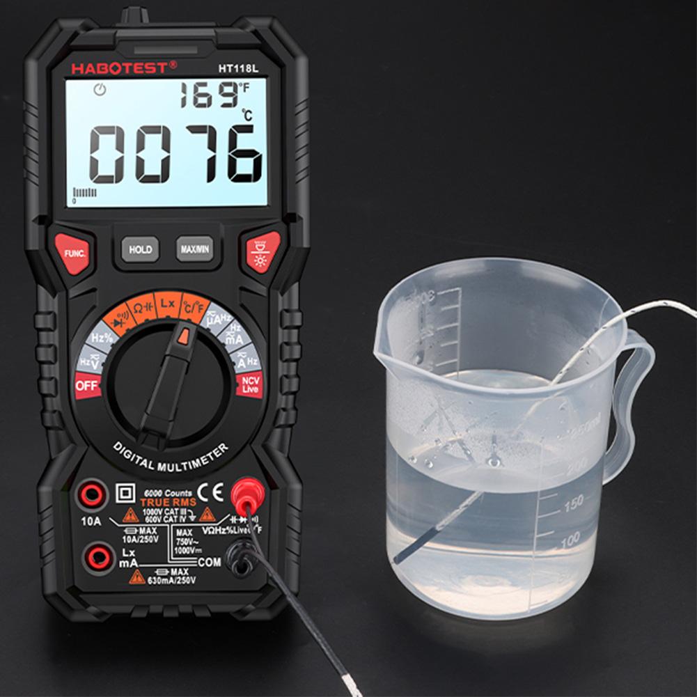 Цифровой мультиметр 6000 отсчетов DC/AC амперметр вольтметр бесконтактный детектор напряжения ЖК-дисплей тестер напряжения тока инструменты электрика