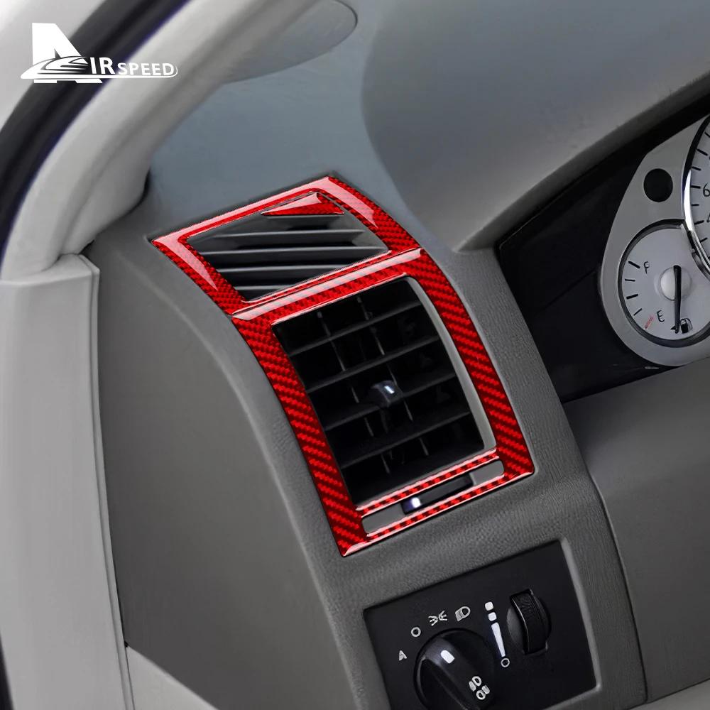 Наклейка из настоящего мягкого углеродного волокна для Chrysler 300 300C 2005 2006 2007 2008 2009 2010 Автомобильная решетка воздуховода Вентиляционное отверстие Аксессуары для интерьера