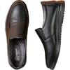Qiangren 93DXA351018 Extra Large Slip-On Casual Men's Leather Shoes, Lightweight Comfortable Breathable, Black, Size 46