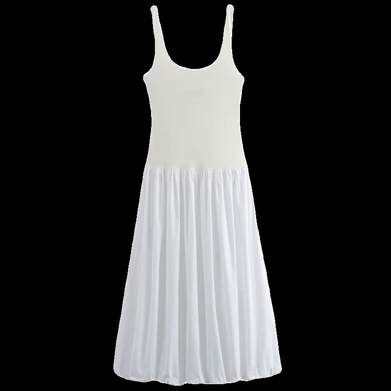 Fashion Style 2024 Summer New Arrival Women's Clothing Contrast Color Balloon Sling Midi Skirt Dress 4661327 250