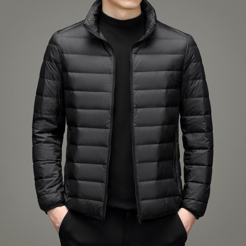 Мужская легкая куртка из хлопка и бархата — короткая, в корейском стиле, тонкая, большого размера, зимняя одежда для людей среднего и пожилого возраста.