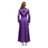 Womens Priest Cleric Cassocks Embroidered Cross Long Sleeve Back Zipper Long Robe