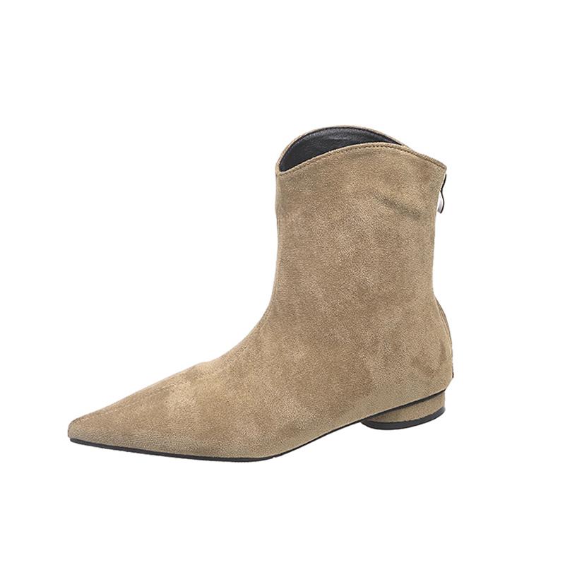 Модные женские ботильоны с острым носком, замшевые, модные туфли на каблуке, сексуальные, роскошные, зимние, короткий плюш, 2025, дизайнерские ботильоны для платья Para Mujer