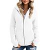 Women's Solid Color Zipper Hoodie And Fleece Hoodie Coat
