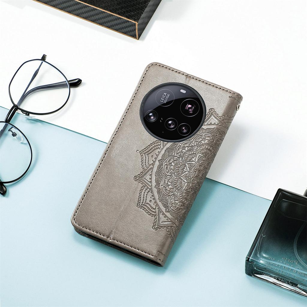 For Xiaomi 15 Ultra Wallet Case Mandala Flower Leather Phone Cover Stand