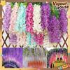 Wisteria Hanging Flowers Artificial Fake Decorative Vine Garland for Bedroom Wall Decor Lush Greenery Fake Flower Vines 3.6 Ft