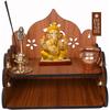 Pooja Mandir for Home & Office, Wall Mounted Wooden Temple, Pooja Stand with Storage Cabinet, Home Decor, Small & Big Size (Mandir Design 1)
