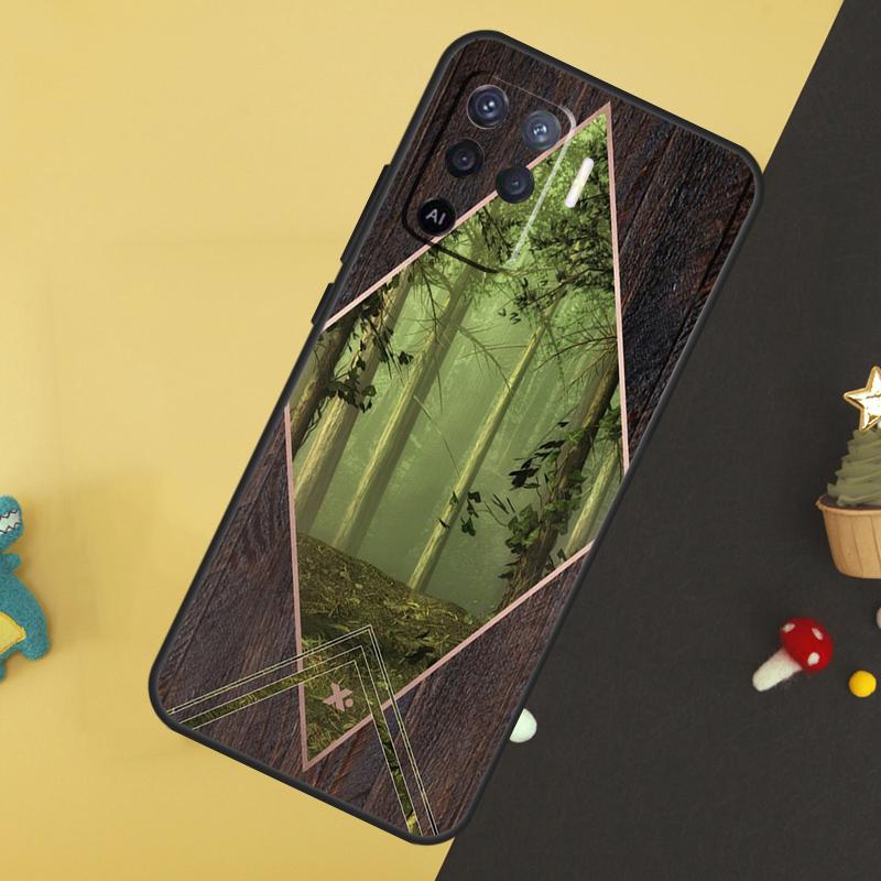 Forest Geometry Wood Nature Case For Oppo A5 Pro A6 A15 A16 A76 A96 A17 A57 A98 A58 A78 A18 A38 A54 A74 A94 A40 A60 A80