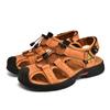 Модные мужские летние новые кожаные сандалии мужские повседневные пляжные туфли нескользящие тапочки сандалии мужские сандалии мужские сандалии из натуральной кожи мужские сандалии