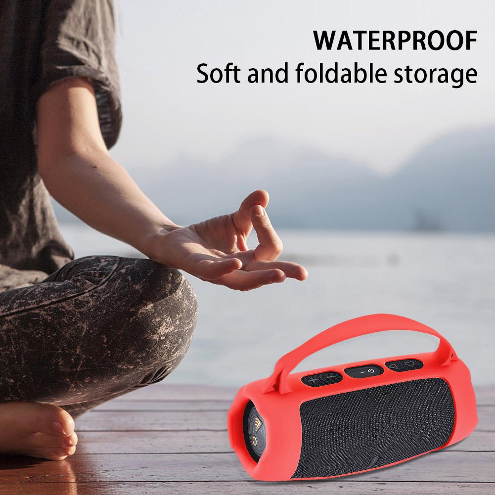 Silicone Cover Case Waterproof Travel Carrying Protective Gel Soft Skin with Shoulder Strap for JBL Charge 5 Wi-Fi Speaker