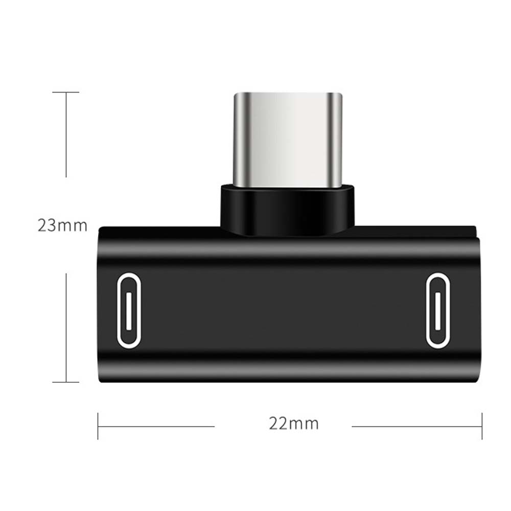 2 in 1 Type C Dual Type C Splitter Type-C Adapter Charger Adapter Headphone Converter Audio Cable
