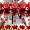 Цветочная подставка-колонна из воздушных шаров с гирляндой для вечеринок и мероприятий