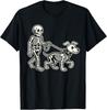 Skeleton Leads Dog Funny Skull Pet For Halloween Costume Tee Gift Unisex T-Shirt
