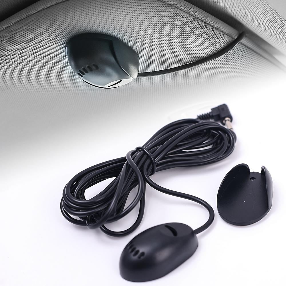 Car Stereo Microphone 3.5mm External Microphone for Car Stereo Audio Receiver GPS DVD Bluetooth Radio with 3m Cable Plug Play