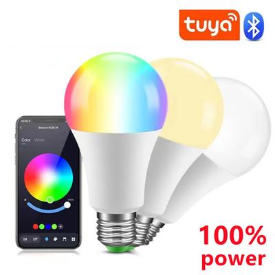 Беспроводная Bluetooth 4.0 умная лампа Tuya с управлением через приложение с регулируемой яркостью 9 Вт E27 RGB + CW + WW светодиодная лампа с изменением цвета, совместимая с IOS/Android