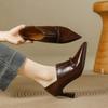 Модные туфли-лодочки с глубоким вырезом, женские, осень 2025, новые, на толстом каблуке, из мягкой кожи, профессиональные, для работы, универсальные, ретро, одинарные