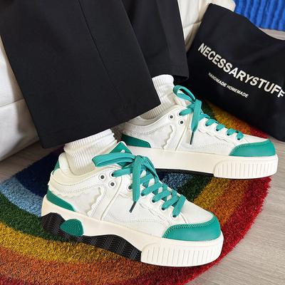 2024 Симпатичные женские кроссовки с круглым носком, синяя платформа, удобные студенческие модные мужские туфли, вулканизированные, на шнуровке, Zapatillas Mujer