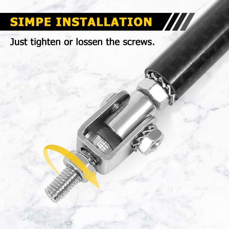 2Pcs 150mm/200mm Universal Car Front Bumper Lip Splitter Spoiler Rod Support Strut Tie Bar Carbon Fiber Auto Support Rod
